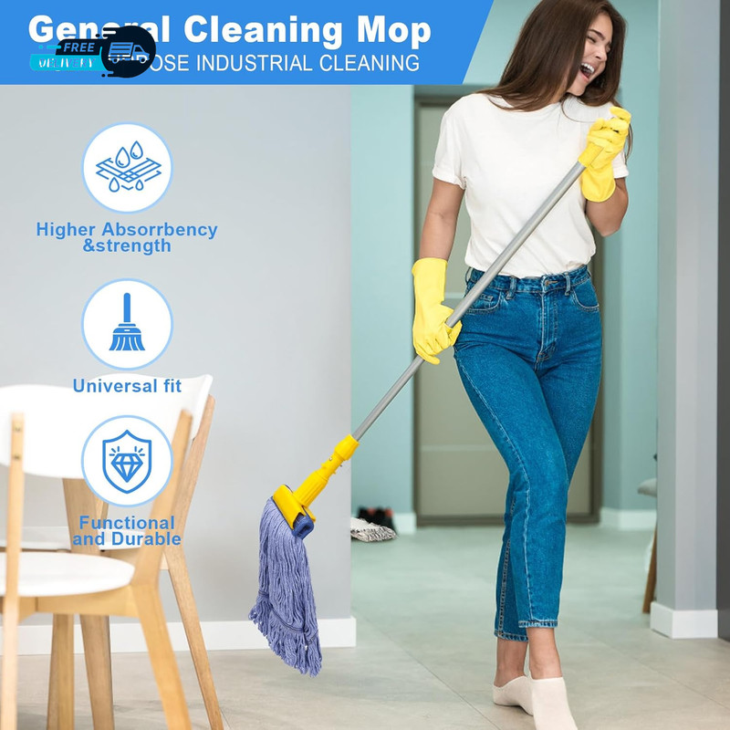 2 Pack Mop Head Replacement Cleaning Heavy Duty Mop Head Commercial Replacement gallery