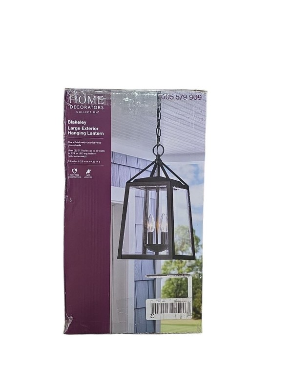 Home Decorators Outside 2 Lights Blakeley Hanging Pendant Lantern Black 2-39905 gallery