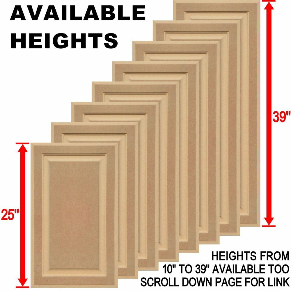 Unfinished MDF Square Raised Panel Cabinet Doors (25"H & Up) gallery