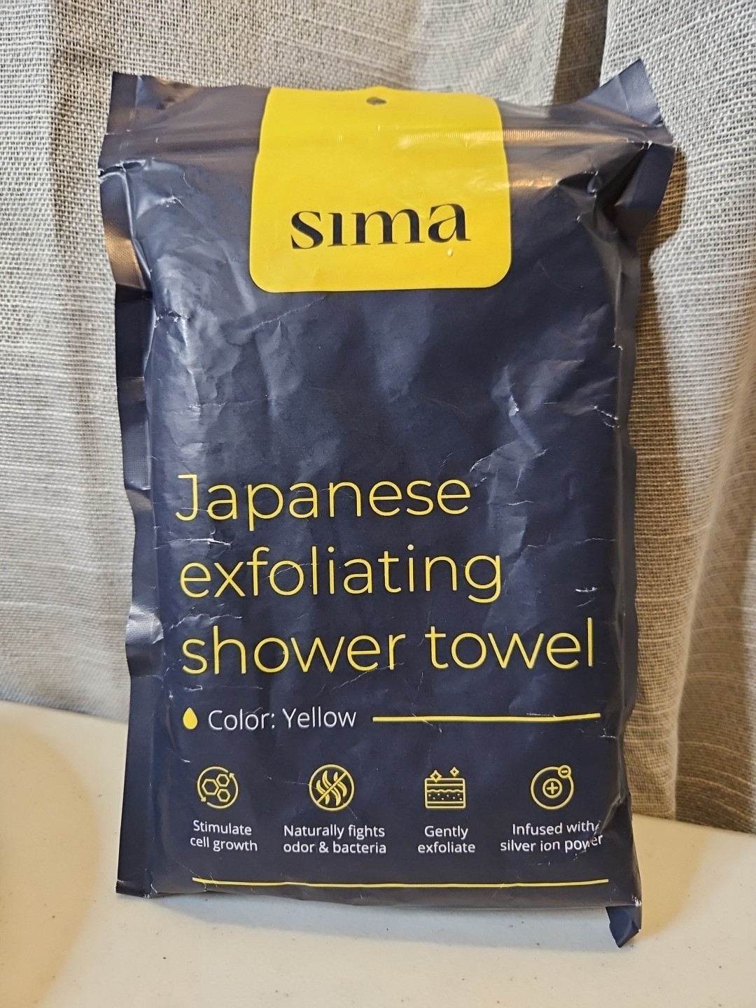 1 Sima® Japanese Exfoliating Antibacterial Shower Towel white/yellow/black/pink gallery