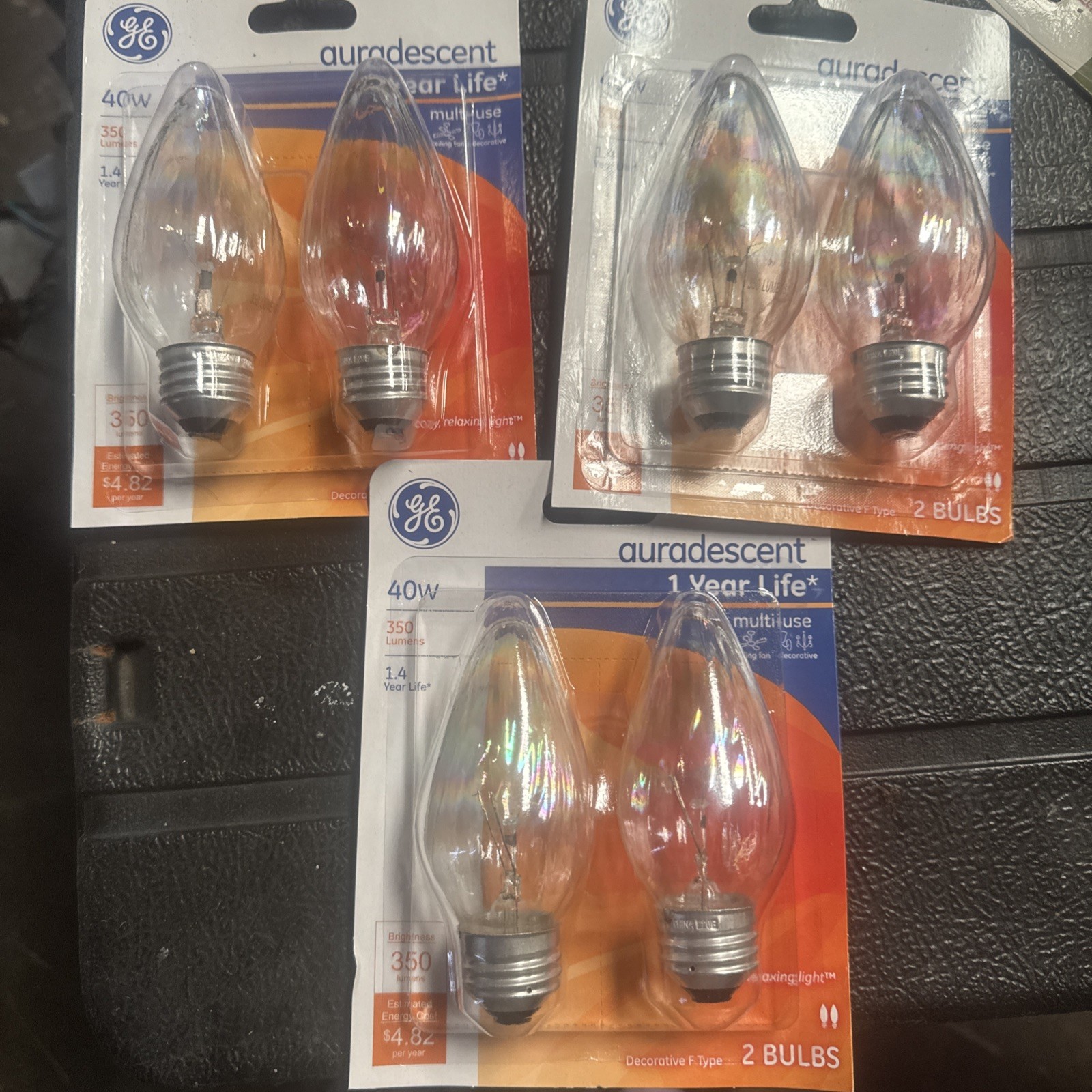 6 - GE 40 Watt Auradescent Multi-Use Bulbs Flame (F15) gallery
