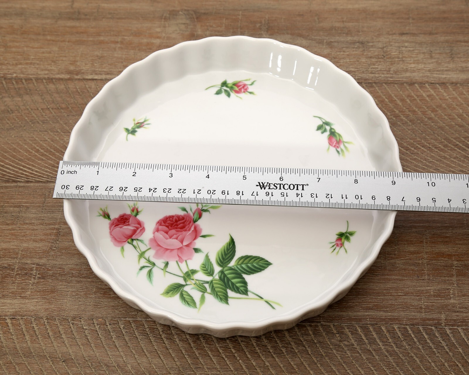 Christineholm Porcelain Rose Pattern Quiche Tart Pie Plate 9.5" Baking Dish gallery