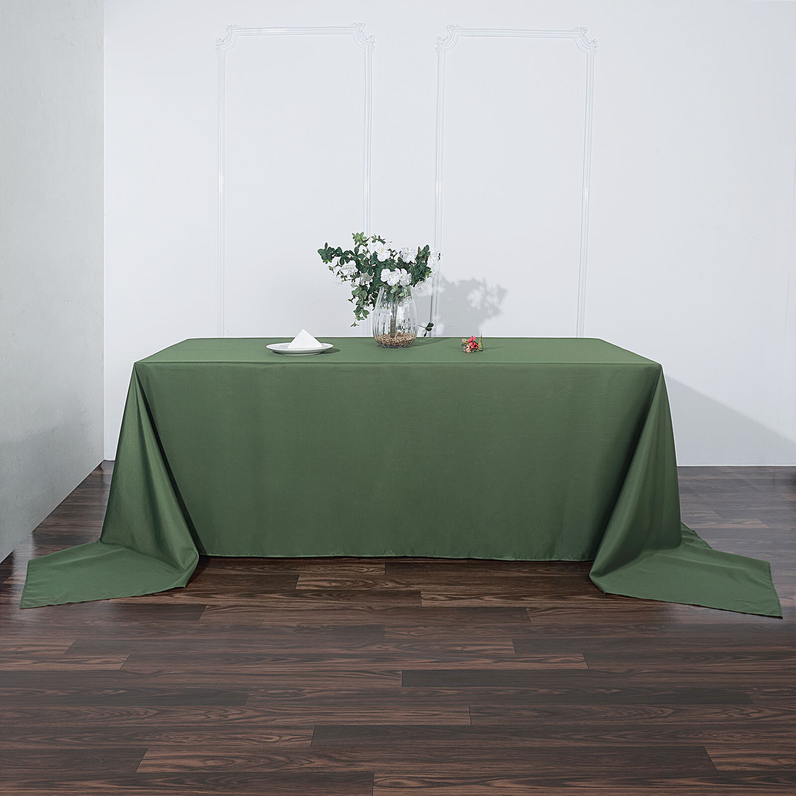 Moss Green Polyester 90x156" Rectangle TABLECLOTHS Wedding Home Linens SALE gallery