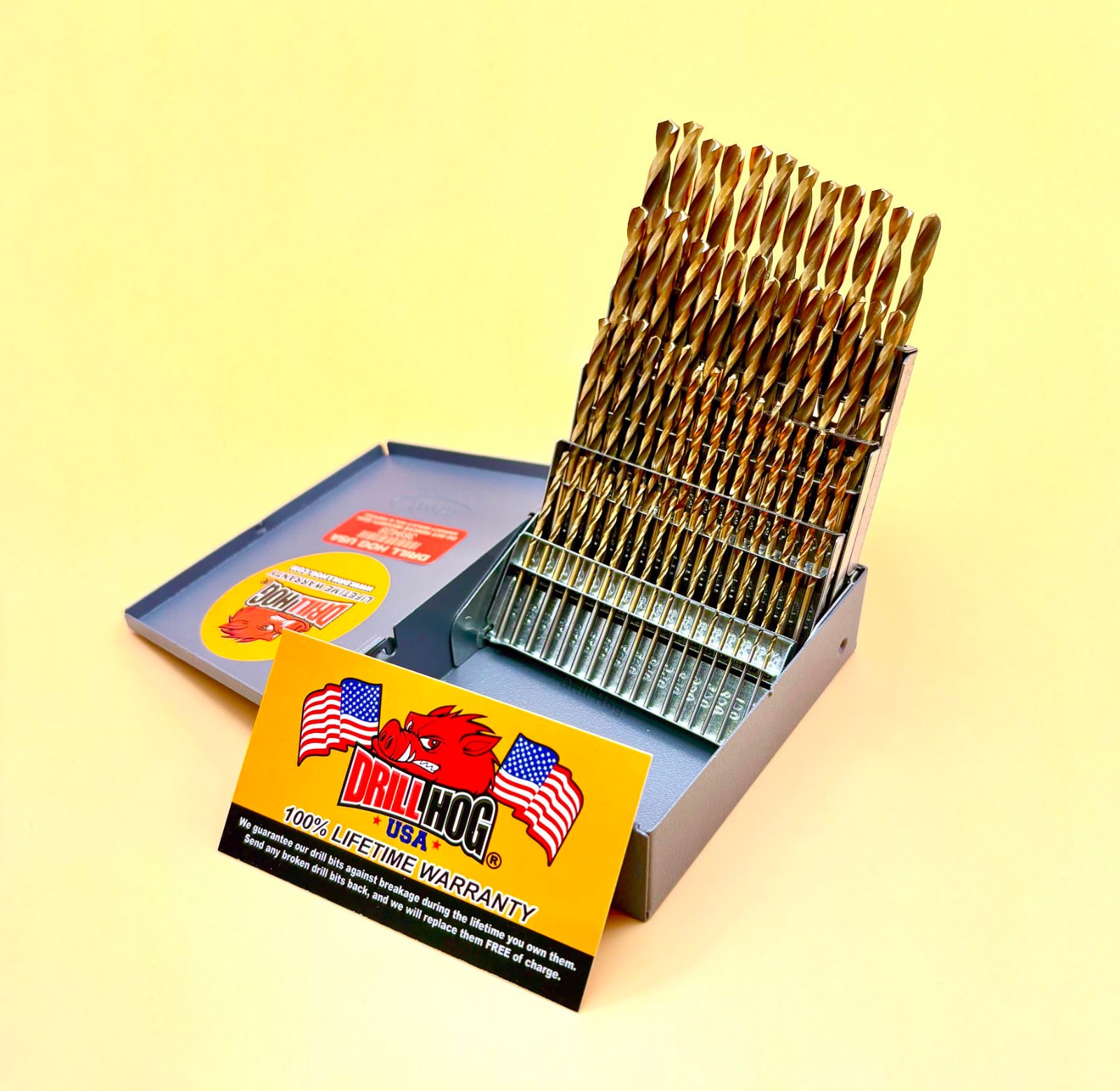 60 Pc NUMBER Drill Bit Set Wire Gauge Bits Titanium Drill Hog® Lifetime Warranty gallery