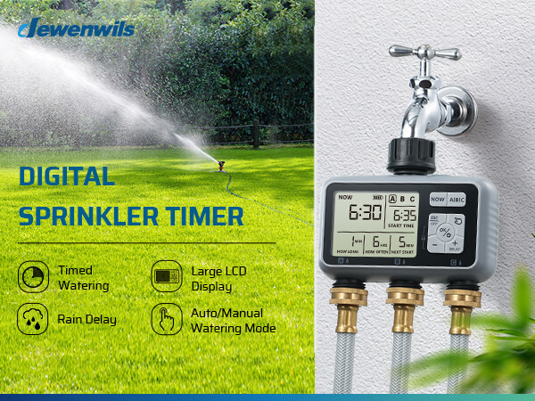 DEWENWILS Digital Sprinkler Timer, Outdoor Water Timer for Garden Hose,3 Zone gallery