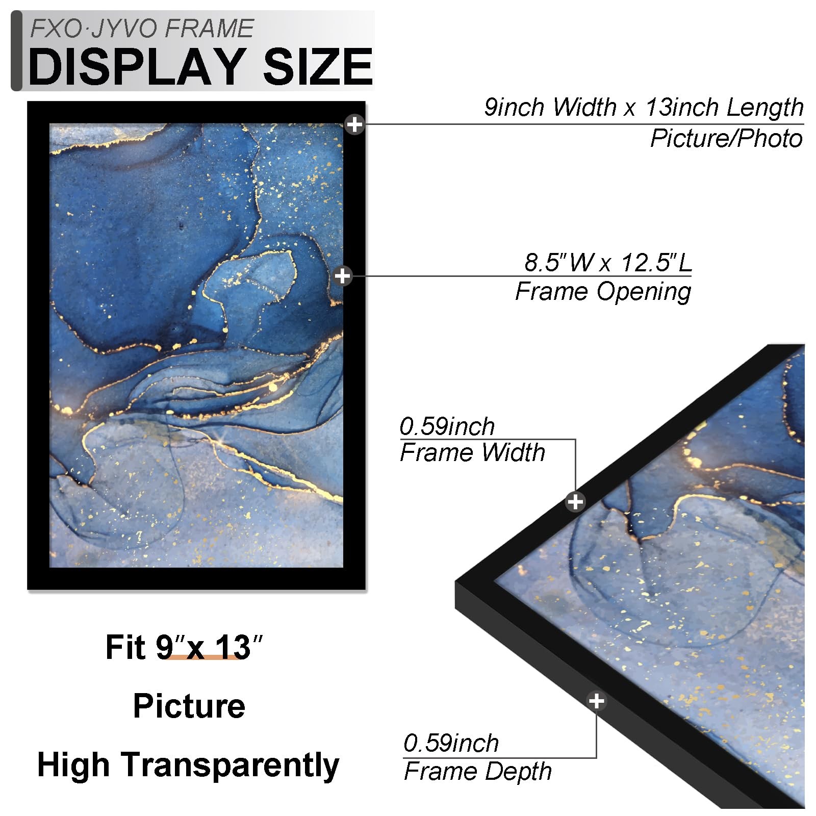 Fxojyvo 9x13 Picture Frame, Black Frame for 9 x 13 Inch Picture Poster Photo,... gallery