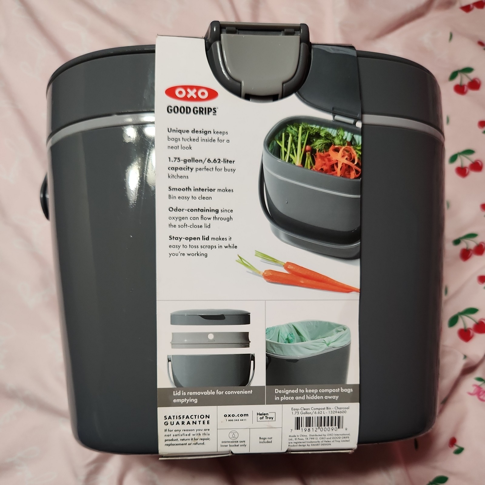 OXO Good Grips Kitchen Easy-Clean Compost Bin, 1.75-Gallon, Charcoal gallery