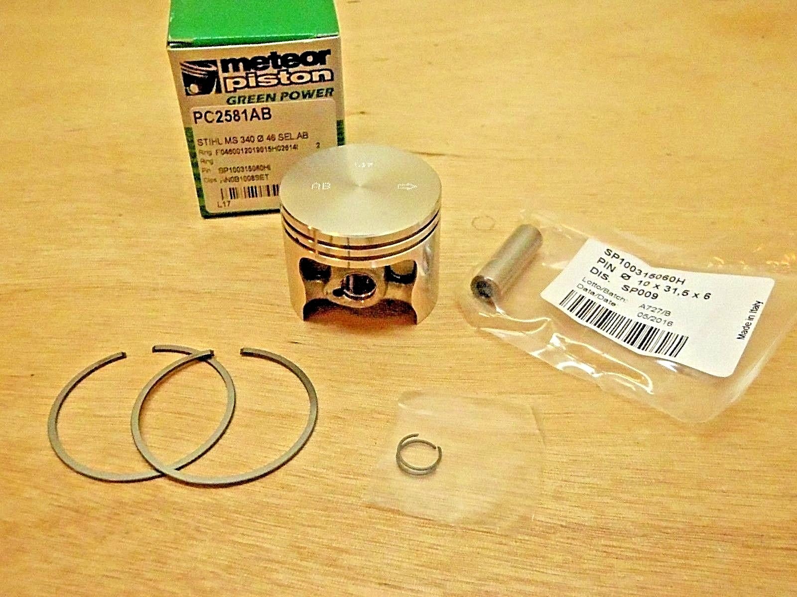 Meteor piston kit for Stihl 034 46mm with Caber rings Italy gallery