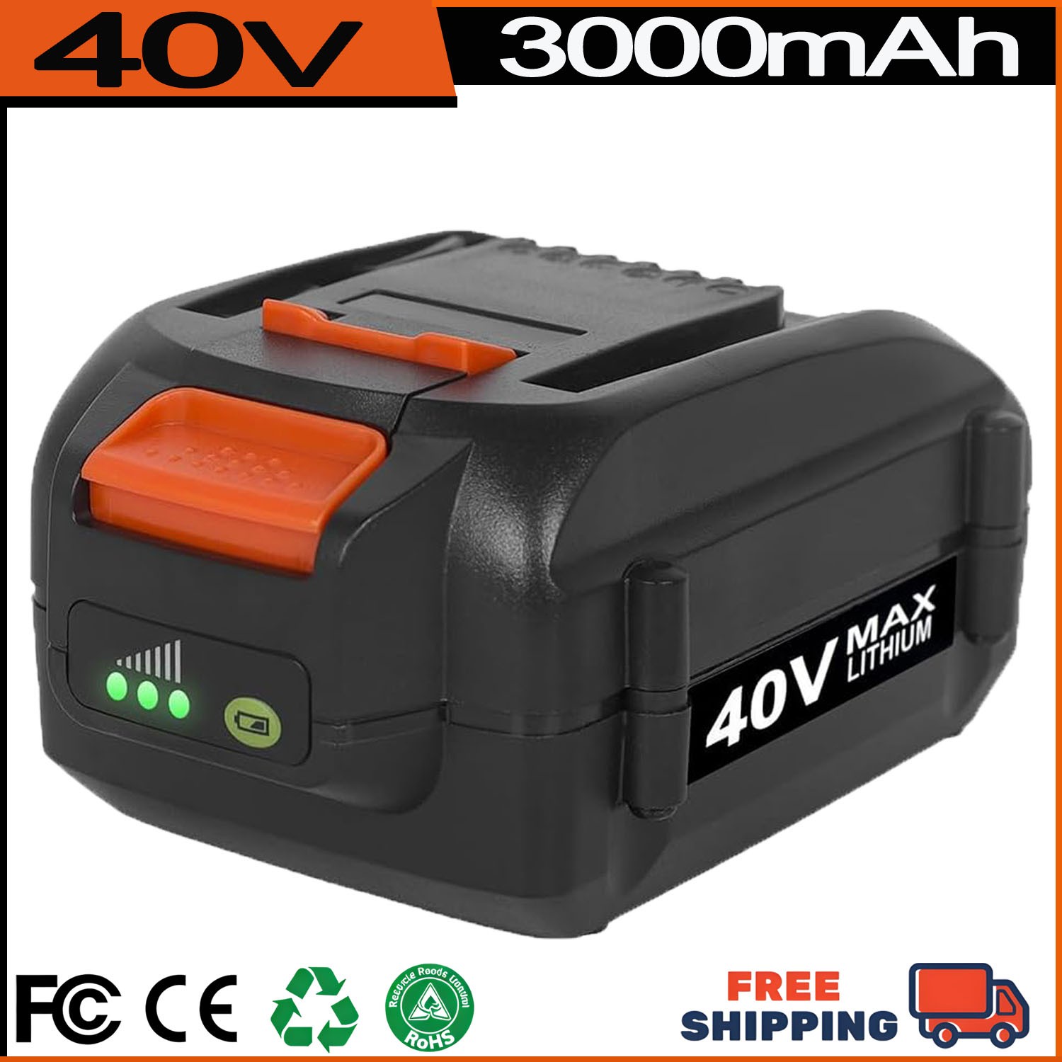 40V WA3580 3.0Ah Max Lithium Battery For worx 40V WG380 12" Cordless Chainsaw gallery