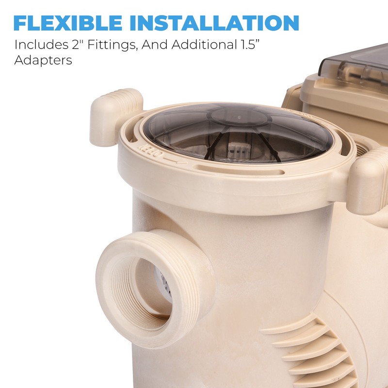 XtremepowerUS 1.75HP Variable 2-Speed Pool Pump Inground 230V Timer 2" Fitting gallery