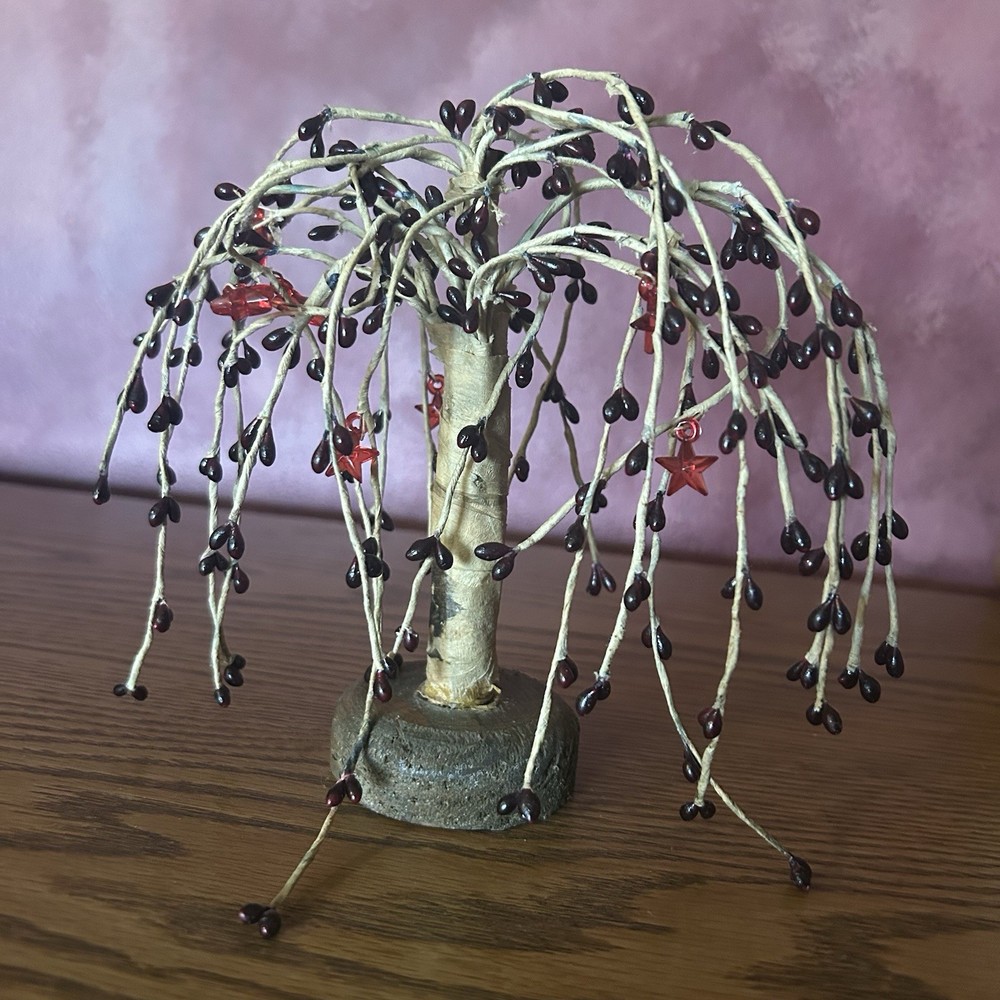 Willow Tree, Mixed Materials Nature Theme Decor w/ Small Star Charms