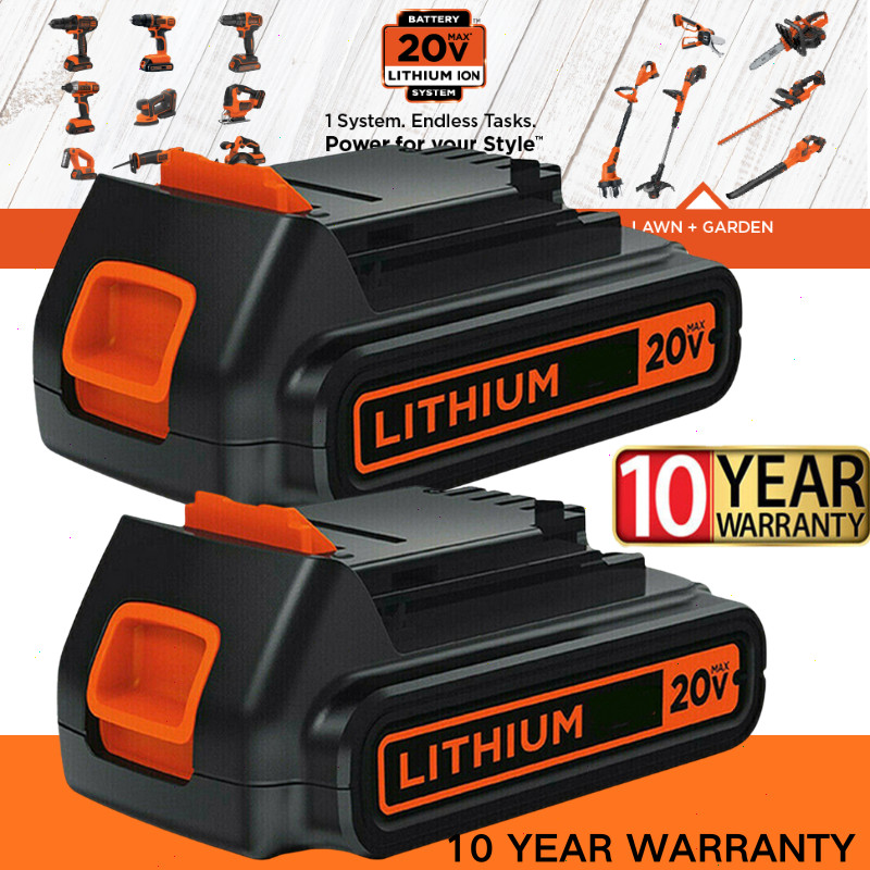 2Pack 20V Lithium-ion 3.6Ah Battery for BLACK+DECKER 20 Volt LBXR20 LBX20 LB20 gallery