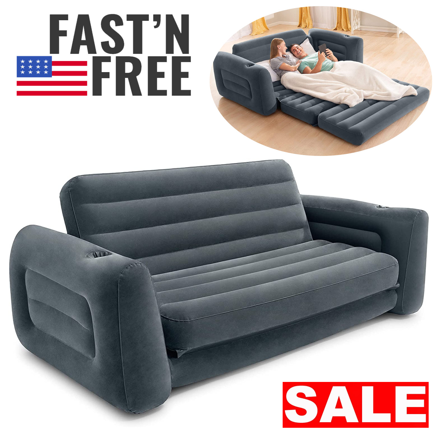 Sofa Cama Queen Size Inflable Para 2 Adultos De Sala Habitacion Modernos Baratos gallery