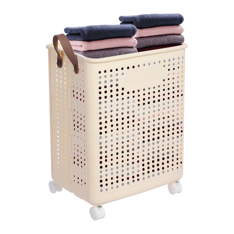 Collapsible Laundry Hamper With Wheels - Foldable 66 lb Capacity Ventilated gallery