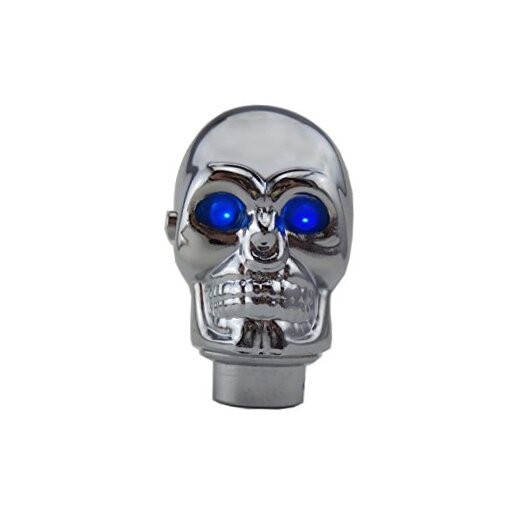 Silver Chrome Skull Stick Shift Knob LED Lights Gear Shift Knob Manual Handle gallery