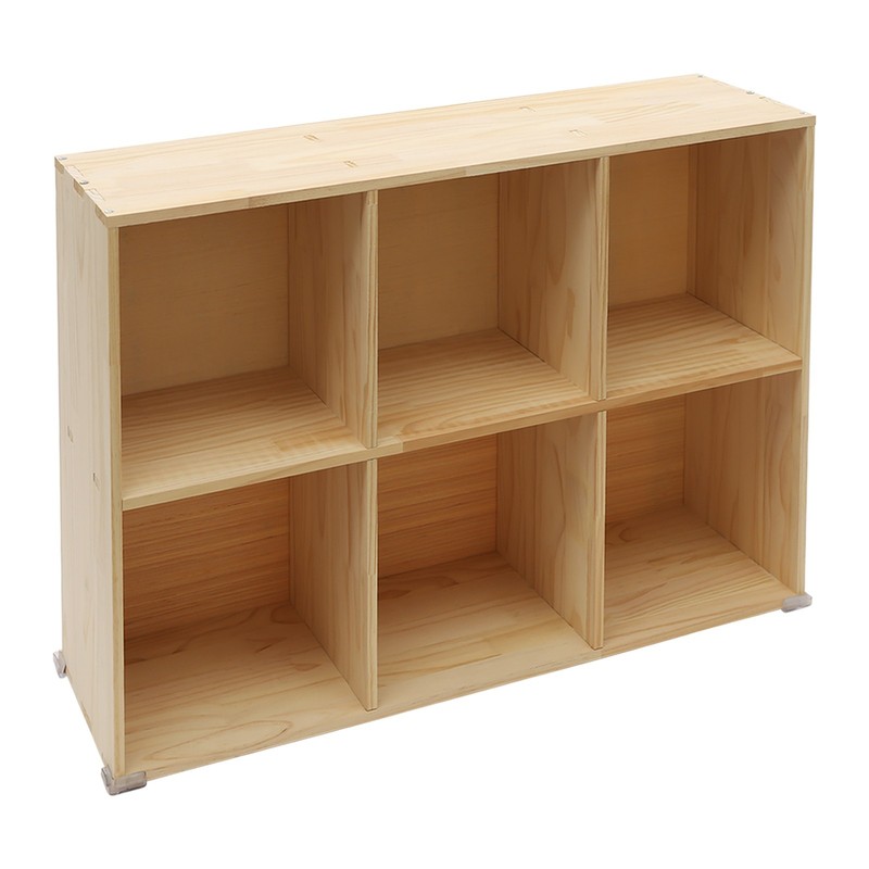 Solid Wood Bookcase with 6 Cubes - Stylish Storage & Elegant Design gallery