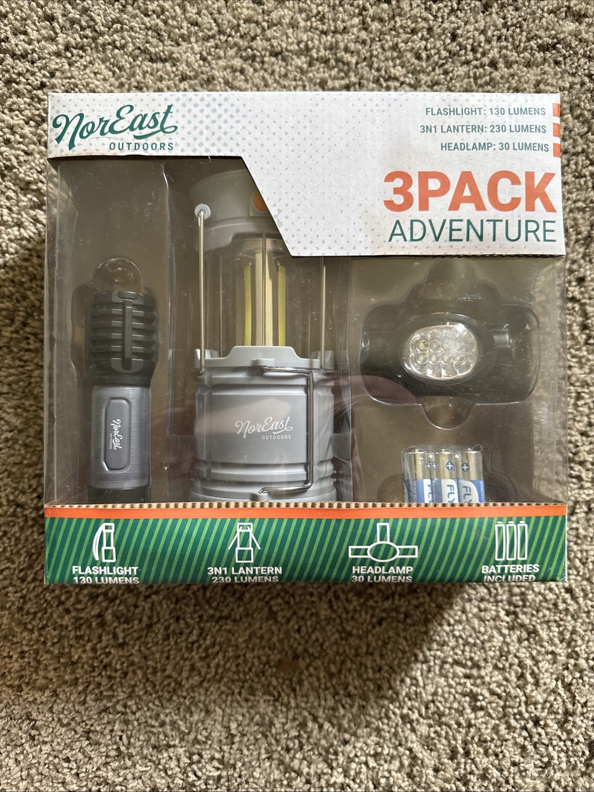 Noreast Outdoors 3 Pack Adventure Light Set