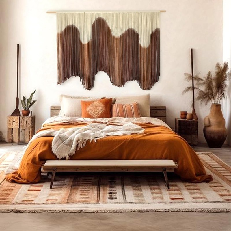 Large 57" W x 39" L Dip-Dyed Macrame Wall Decor - Elegance for Living Spaces gallery