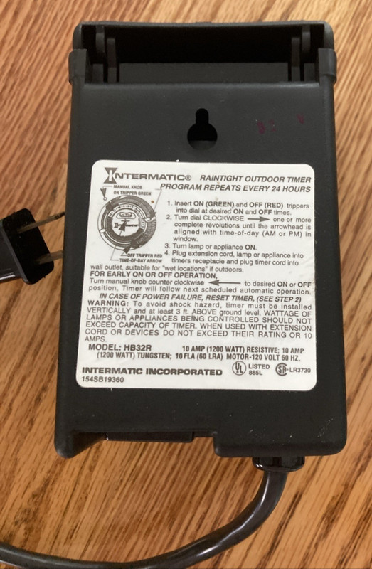 Intermatic Timer HB32R Raintight Outdoor Timer Switch Program 24 Hour 10 amps gallery