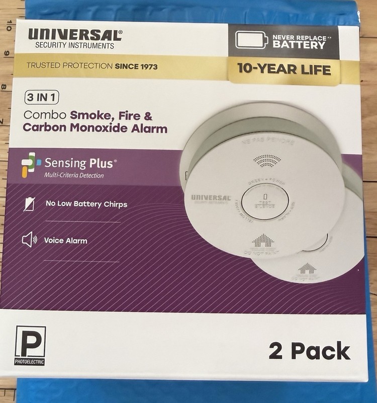 Universal Security Instruments 3-in-1 Smoke, Fire & Carbon Monoxide Alarm 2-Pack gallery