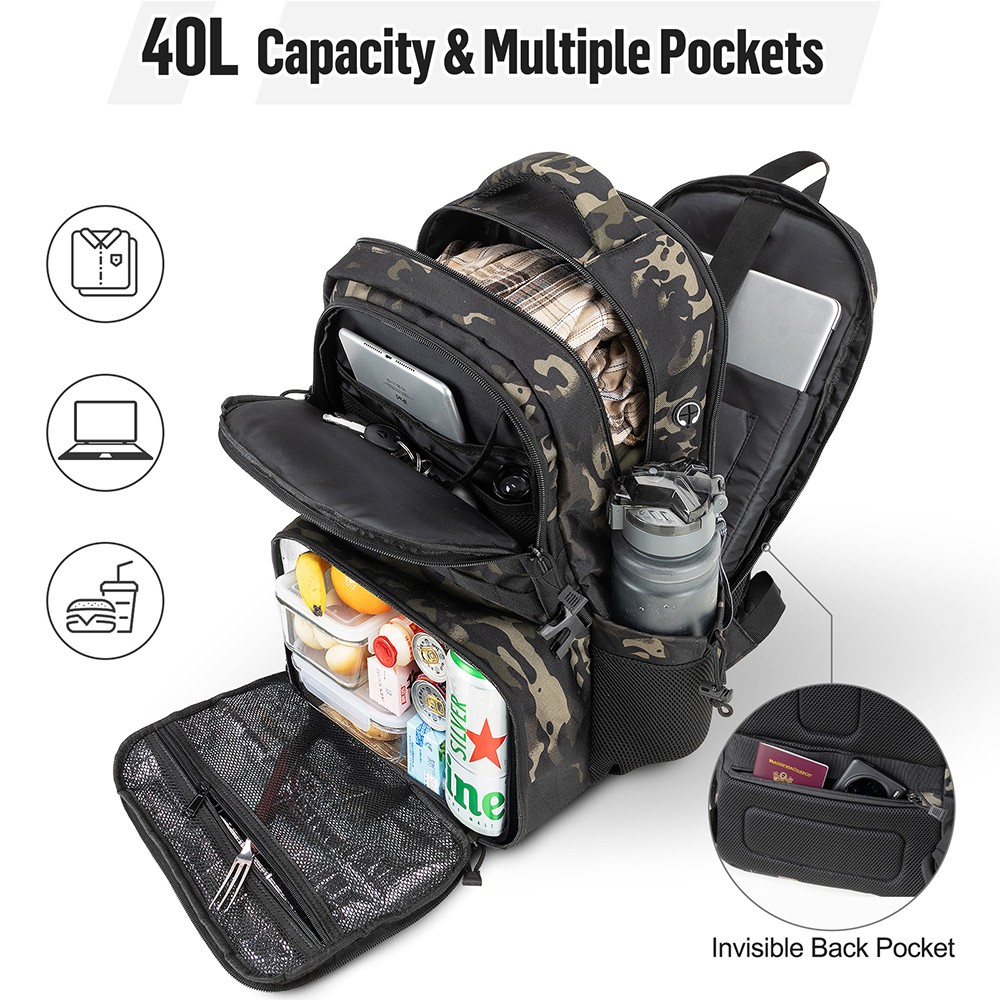 Tactical Backpack for Commute,Features Dedicated 17" Laptop&6L Insulated Section 4