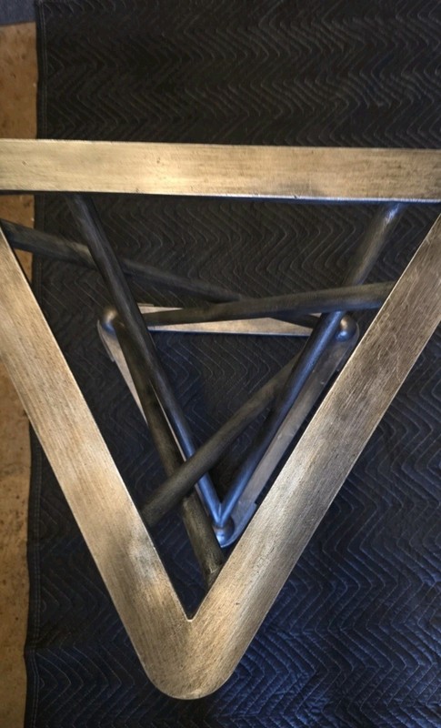 Formations Dual Iron Pedestal Base Modern Geometric Table Base Sculpture Stand gallery