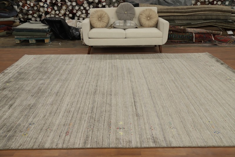 Tribal Bordered Oriental Room Size Area Rug 9x12 Hand-knotted Nomadic Carpet gallery