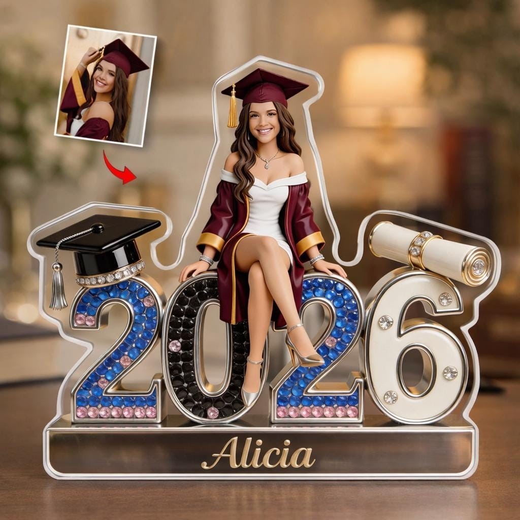 Personalized Graduation Photo Plaque: Class of 2026, Custom Acrylic Block gallery