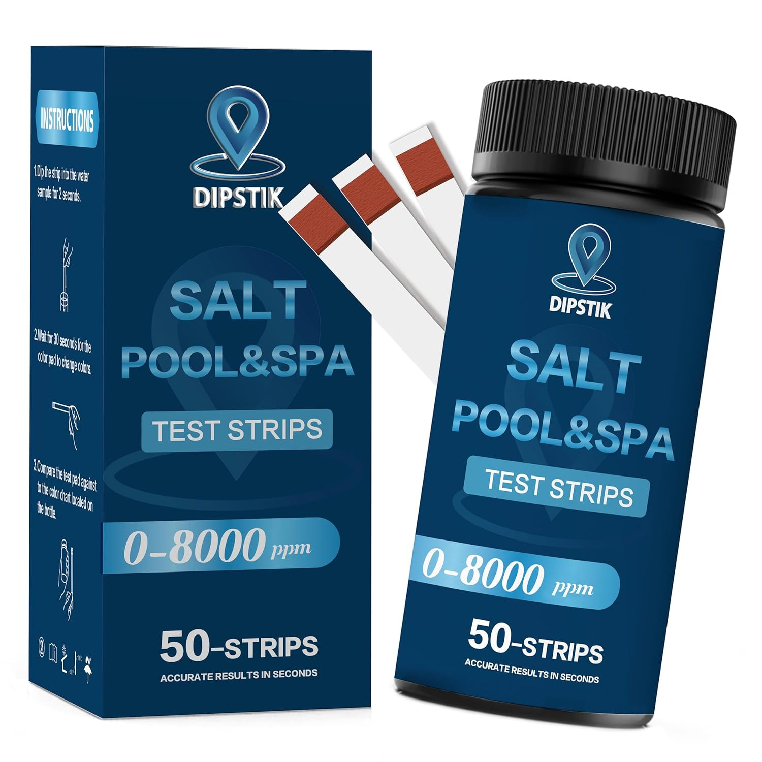 Saltwater Pool Test Strips 0-8000 Ppm Salt Test Strips Kit for Sodium Chloride gallery