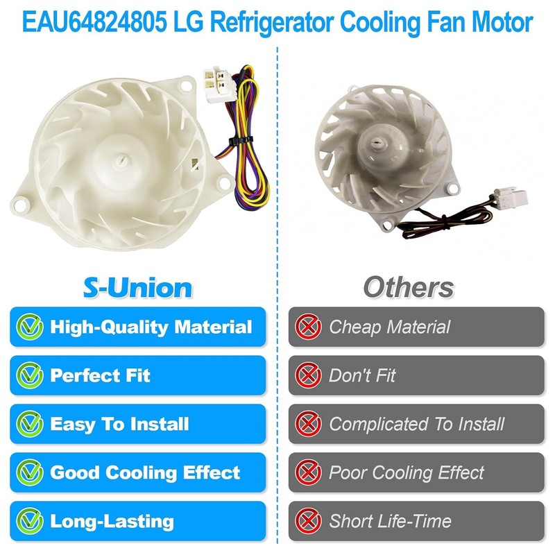 Upgraded EAU64824805 Refrigerator Evaporator Fan Motor Fit LG EAU63503707 DC12V gallery