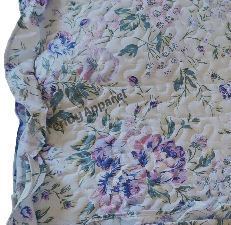 Shabby Chic, Reversible, Violet/Blue Floral, Ruffles QUEEN Quilt & Sham Set gallery