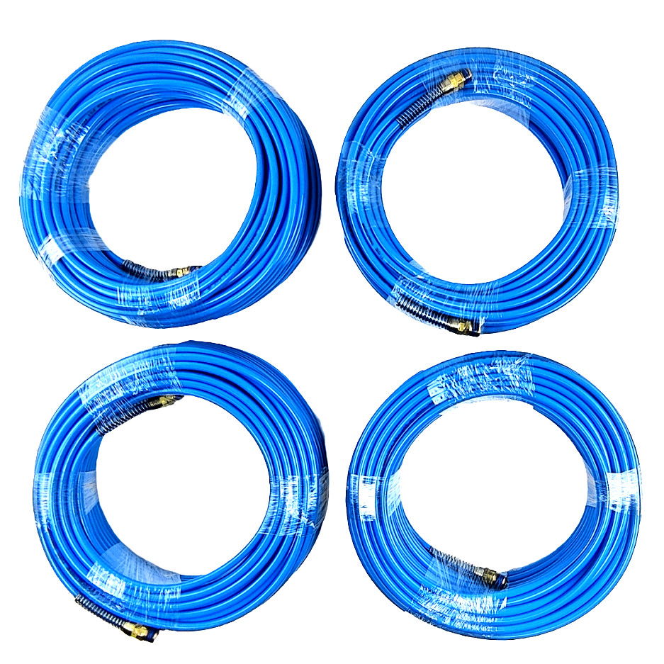 4 - 100 FT 1/4" NPT Fitting Air Compressor PU Hose Roofing Framing Carpentry gallery