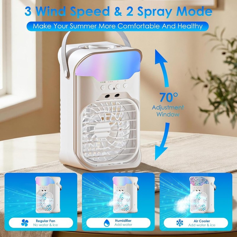 Compact Evaporative Air Conditioner: Remote Control, 55dB & 3 Speed Settings gallery