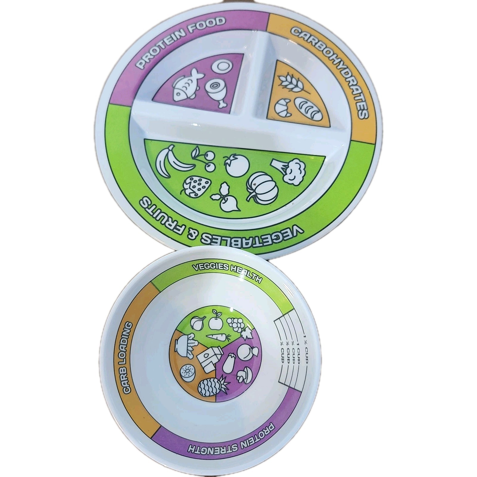 Portion Control Bariatric Plate & Bowl Set 2 Pieces Weight Loss Diet gallery