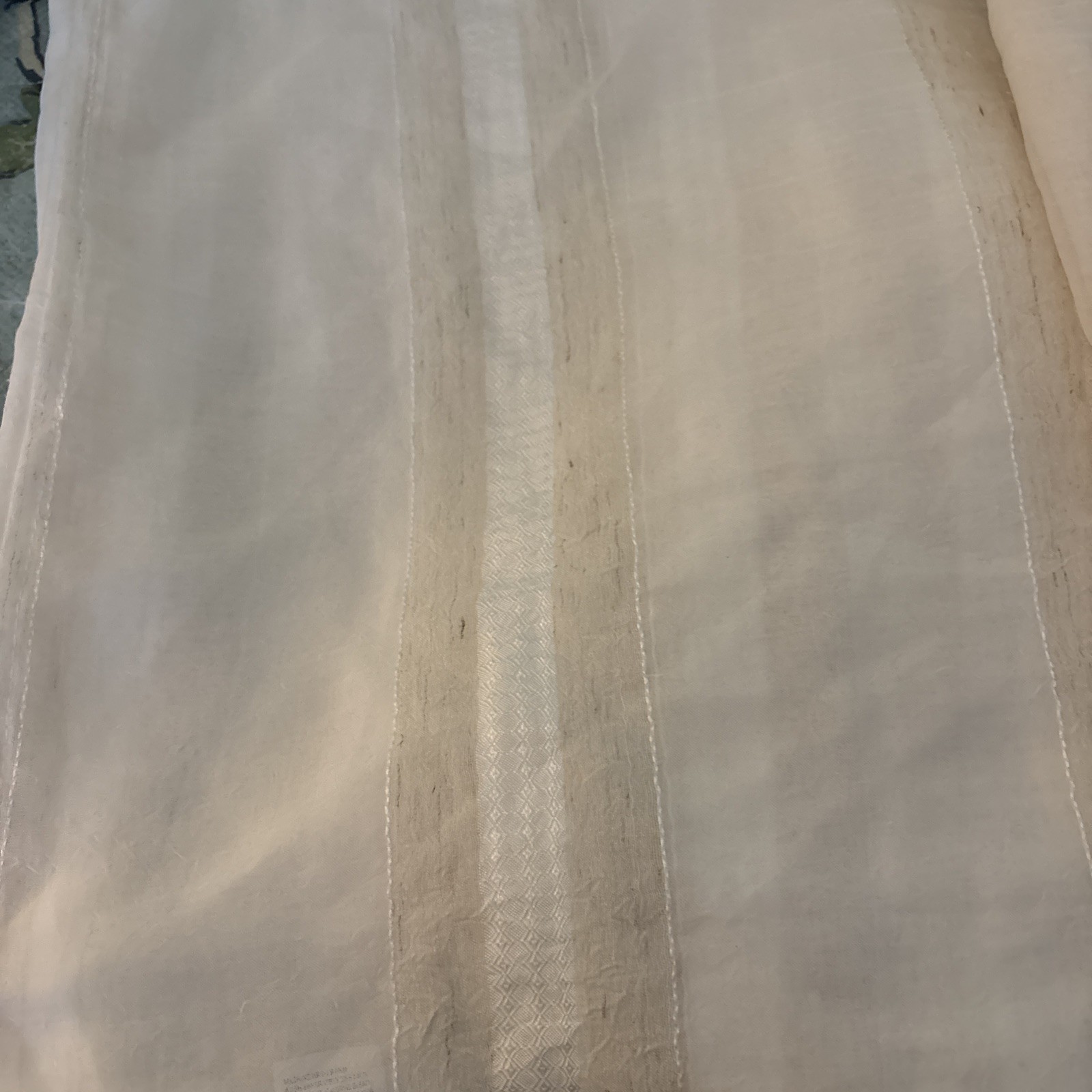 Style Master Sheer Beige White Sheer Scarf Curtains 200 X 40” Set/2 Nwop gallery