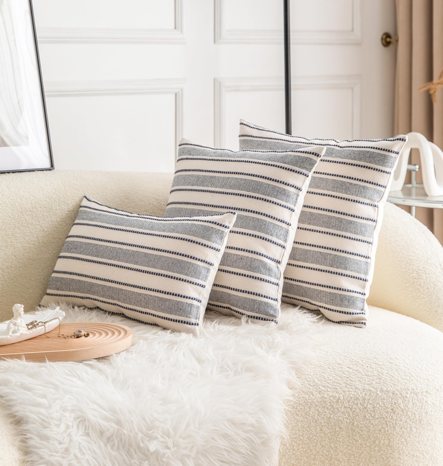 Boho Decorative Lumbar Pillow Covers Set of 2, 12x20 Inch Farmhouse Cushion Case gallery