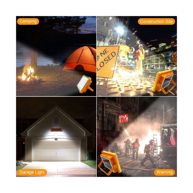 2Pack 288LED Solar Work Light Rechargeable Portable Flood Light for Camping 650W gallery