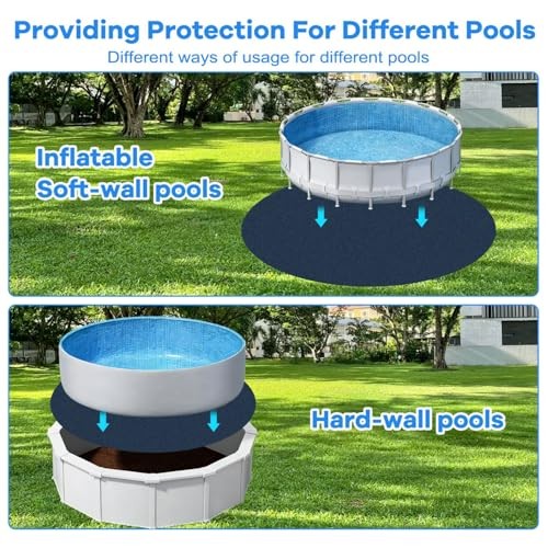 Pool Pad for Above Ground Pools, Round Pool Liner Pad Under Pool Mat for 15 FT gallery