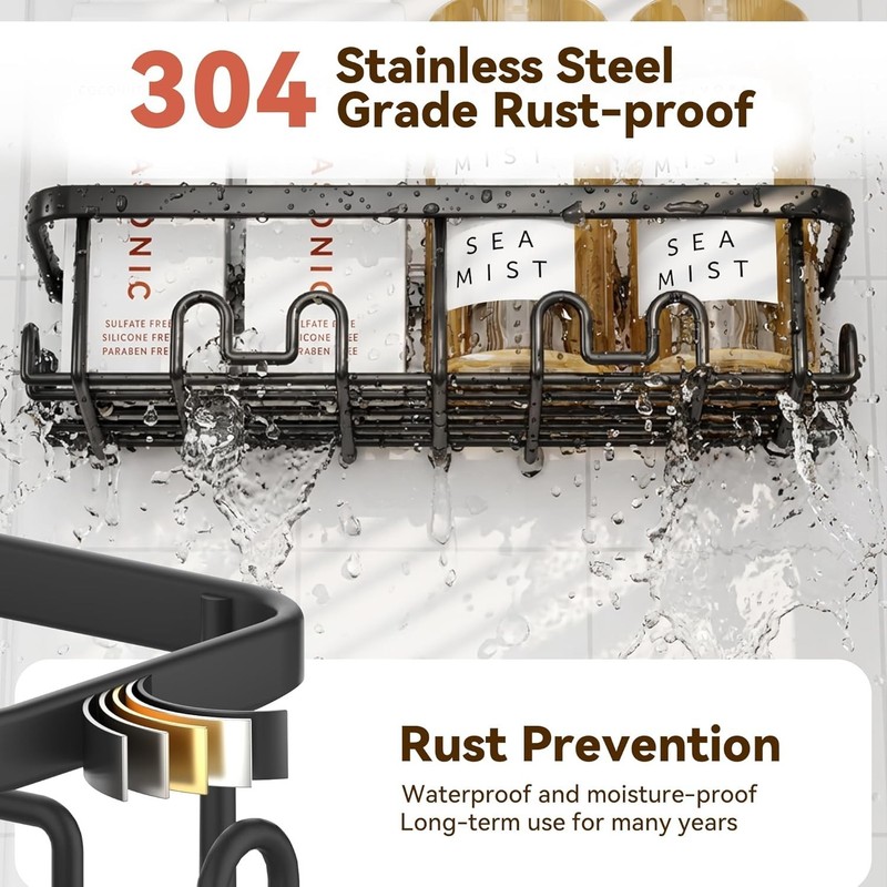 Versatile Adhesive Shower Organizer Caddies - Rustproof, Easy Install (2 Pack) gallery