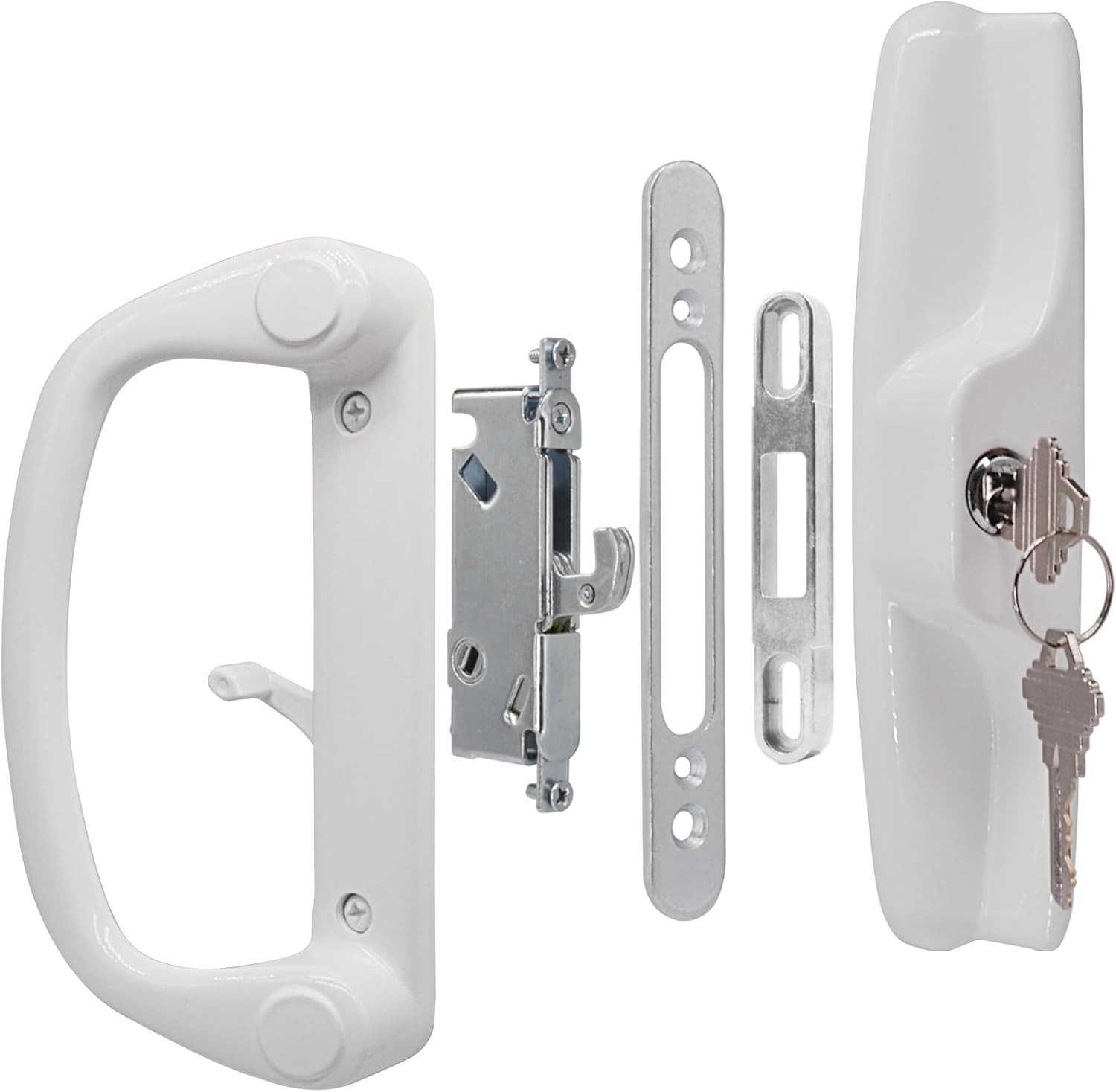 Sliding Glass Patio Door Handle Replacement Set with Key Cylinder and Mortise Lo gallery