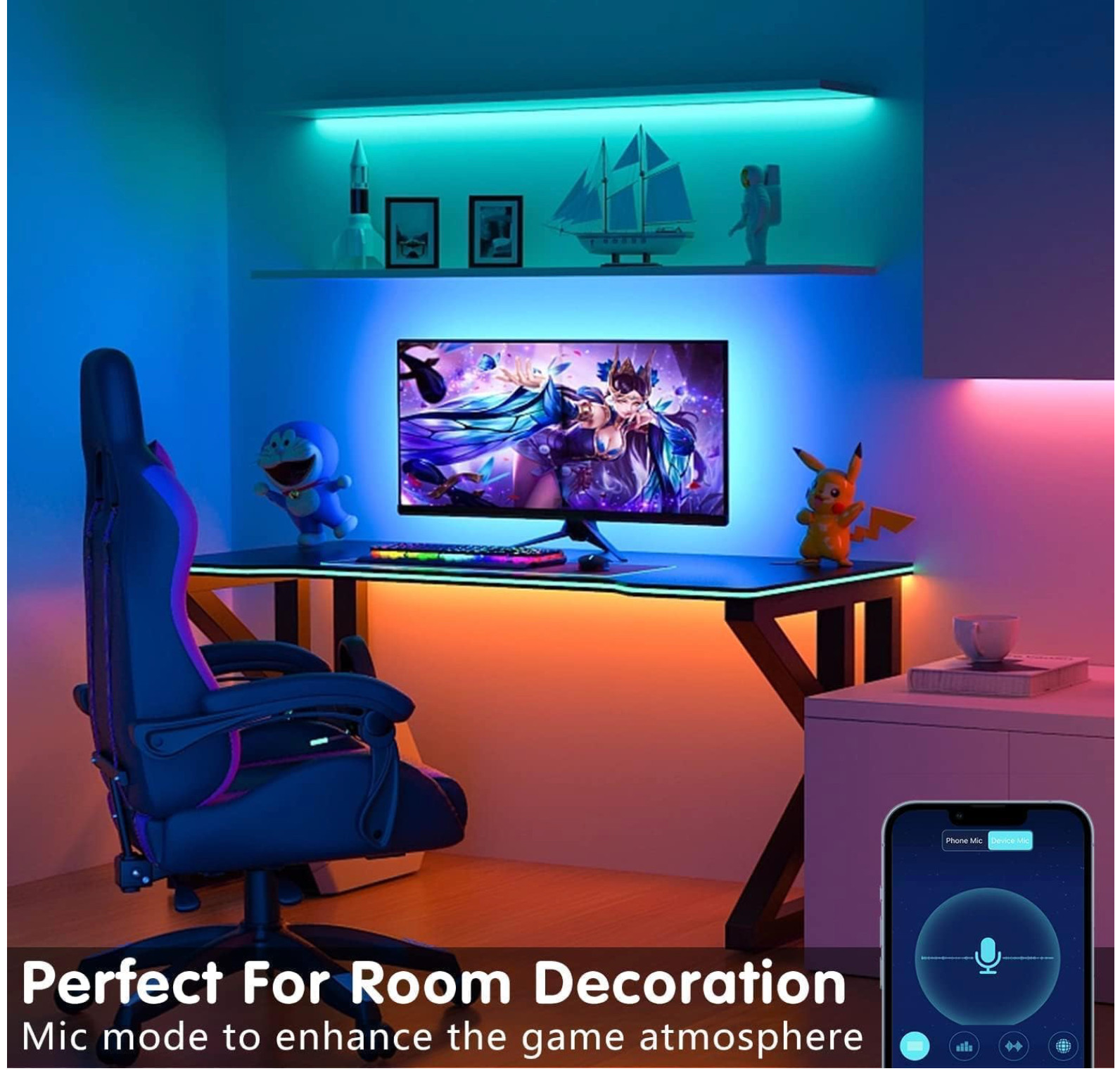Keepsmile 30M Led Strip Lights(2 Rolls of 15M) with Music Sync,Bluetooth Smart gallery