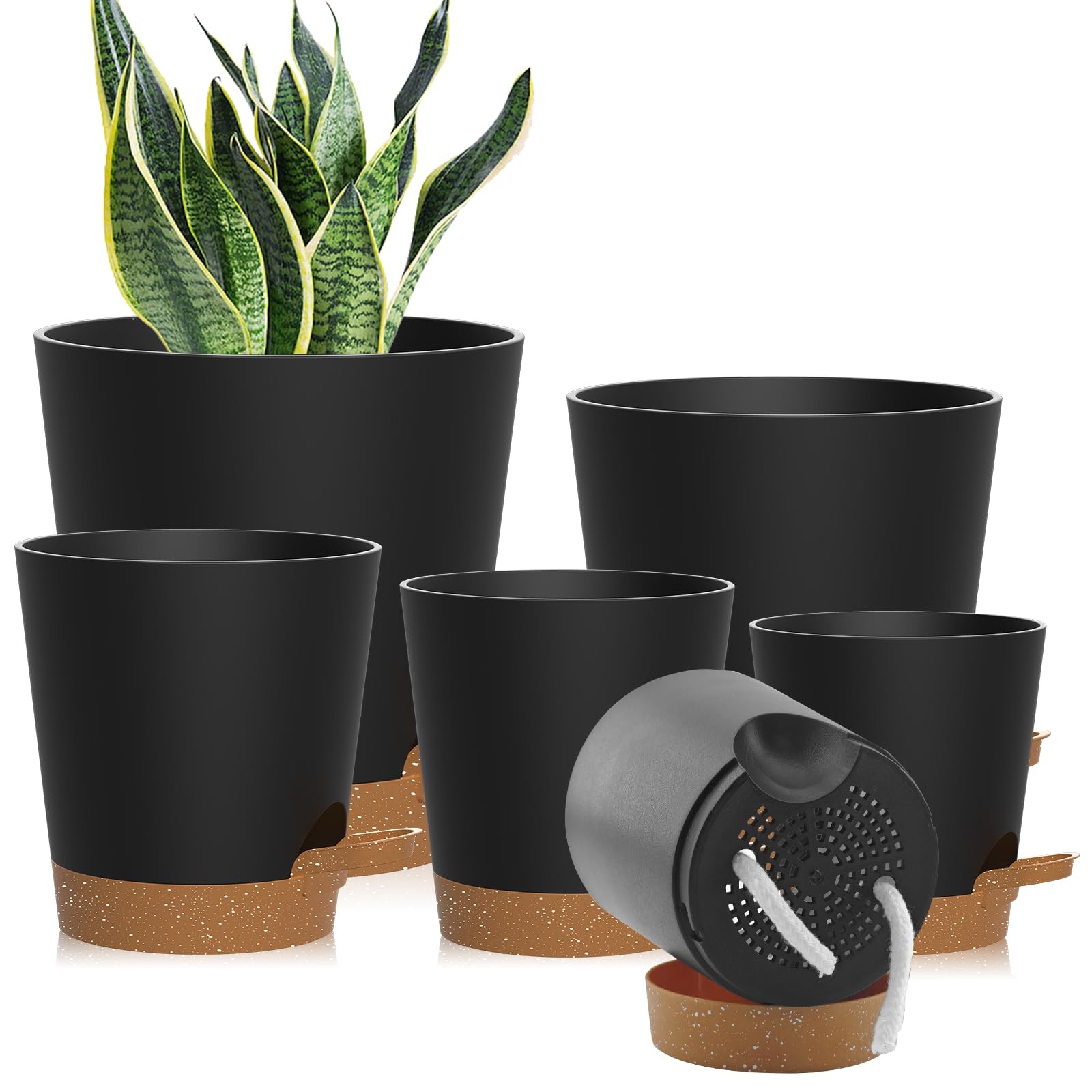 SelfWatering Flower Pots with Drainage Holes for Indoor/Outdoor Plants gallery