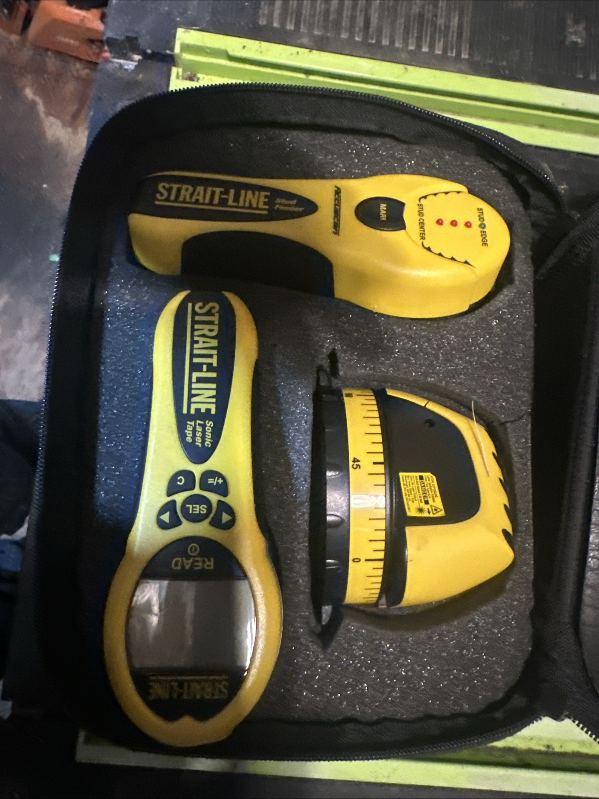 Straight Line 3 Piece Laser System Laser Level Swivel Base Stud Finder gallery