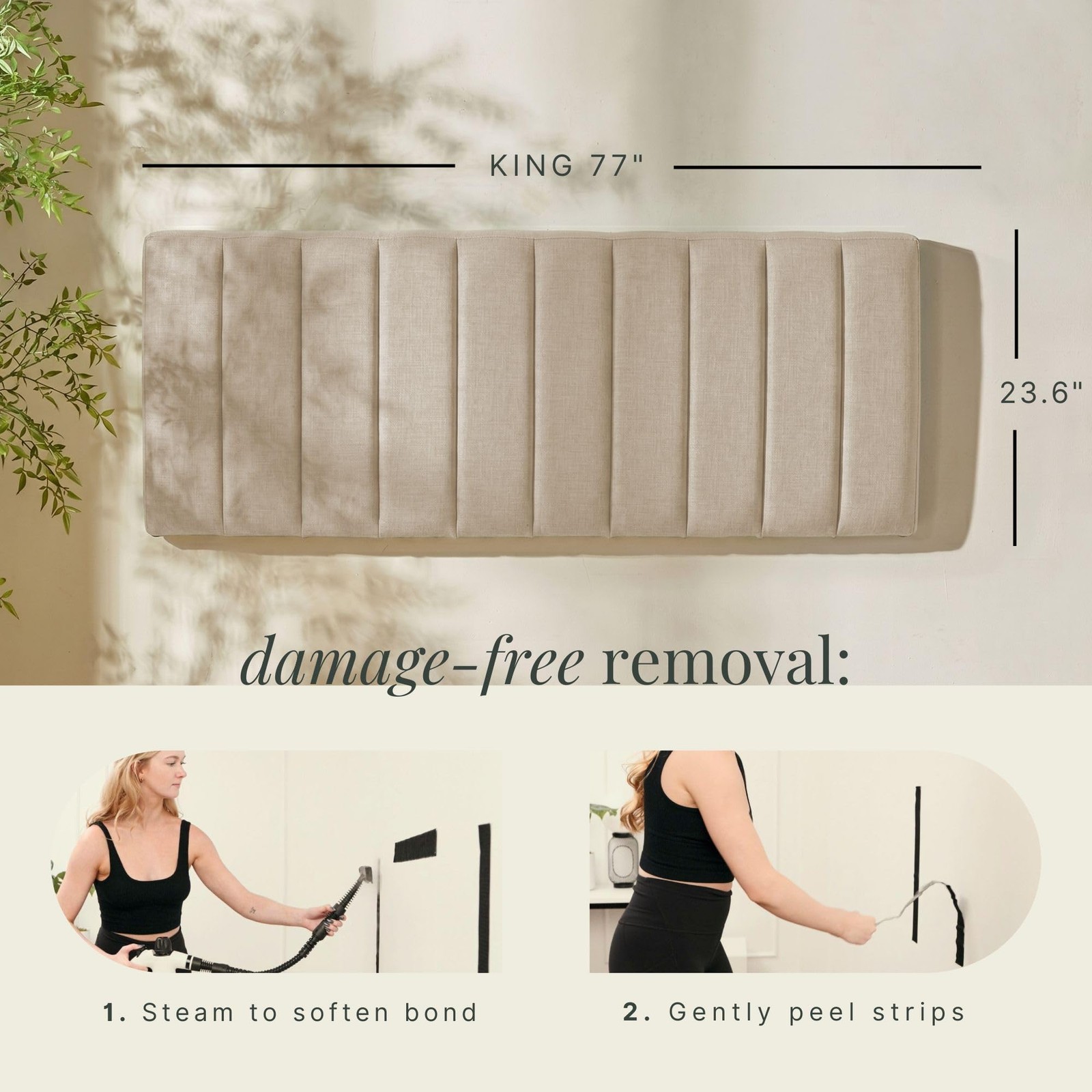 Upholstered King Headboard Channel Stitched Soundproof Linen VC-HH-RHB K Hearth gallery
