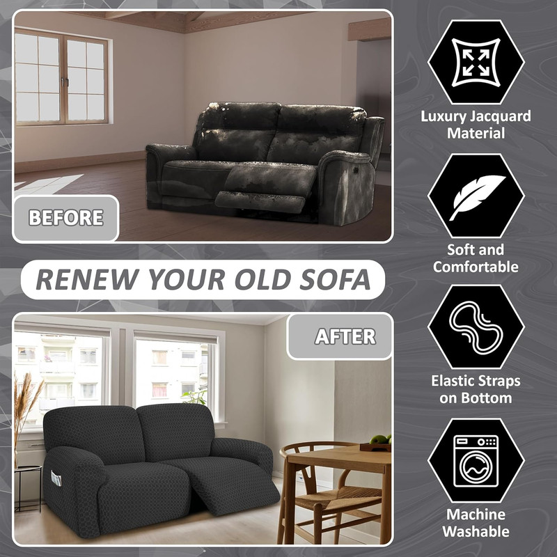 Extra Wide 75" - 100", Reclining 2 Seater Sofa, Extra Wide Reclining Love Seat S gallery