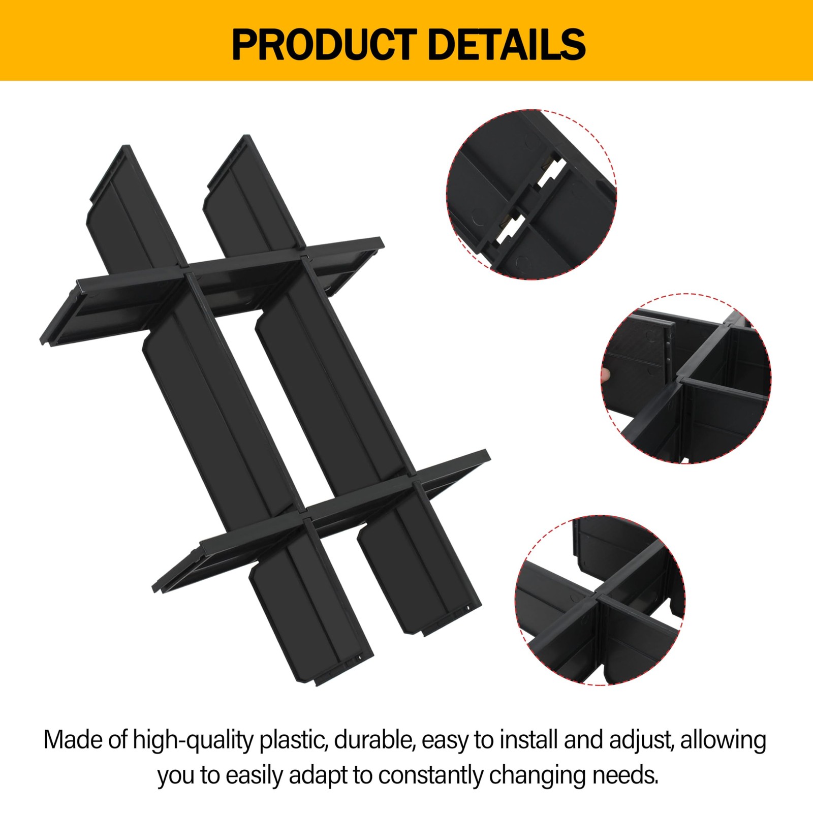 Tool Box Dividers, Storage Organizer Packout System for 14x14x3 inches, Black gallery