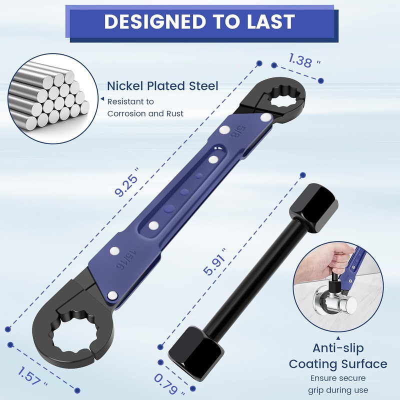 Plumbing Tools, Angle Stop Wrench Angle-On Wrench Kit, Professional Plumbers Wre gallery