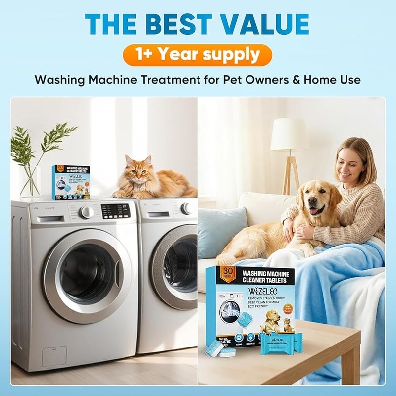 Washing Machine Cleaner Tablets 30 Pack Septic Safe Pet Odor Removal Easy Use gallery
