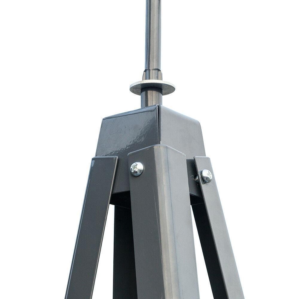 8Ft Tall Windmill Ornamental Wind Wheel Silver Gray & Red Garden Weather Vane US gallery