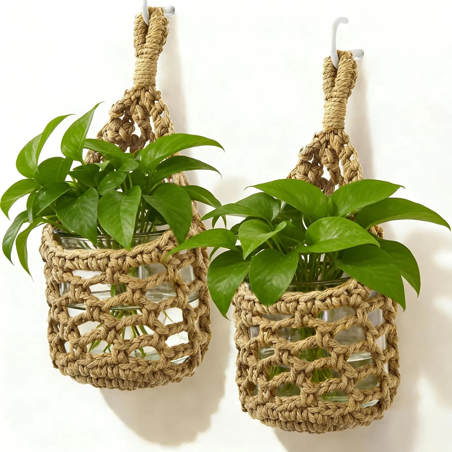 Macrame Wall Plant Hanger, Hanging Planter Basket Holder, Wall Planters for Indo gallery